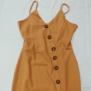 Muted yellow midi dress